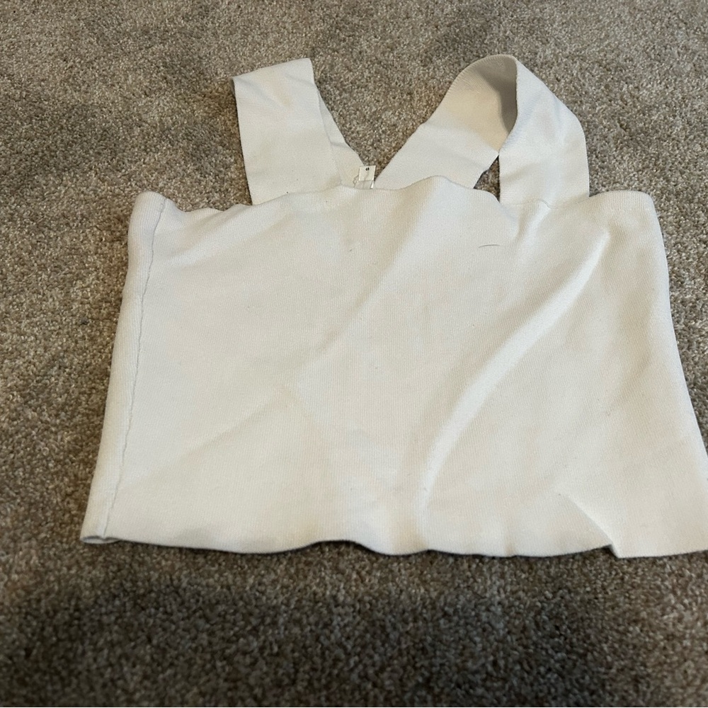 ALC White Crop Bustier Tank Top